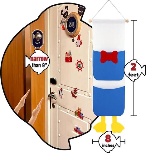 RUNROLE Narrow 2 Pocket Fish Extender Felt Pixie Dust Gift Cruise Essential | HTV Friendly, Easily Customize, 8 in Width to Fit the Cabin Door Decoration, FE Hanger for Gifts Exchange, Cruise Must Haves in Kuwait