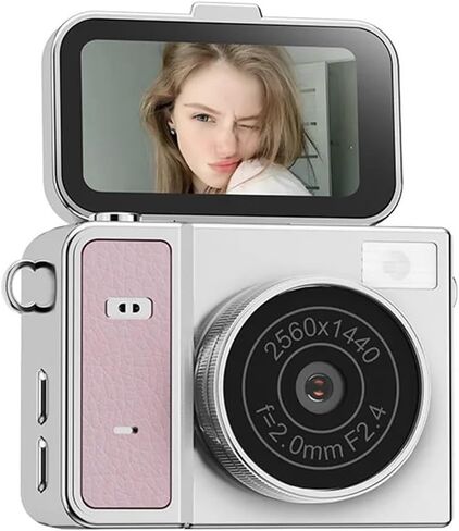 2026 New Thumb Keychain 2K Flip Screen Action Camera | 1.47 Inch Retro Mini Camcorder Portable Video Recorder(Pink) in Kuwait