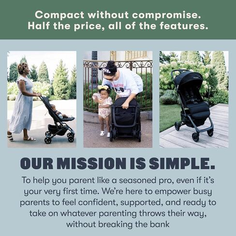 Colugo Compact Stroller+ Lightweight Travel Stroller, 16 lbs, One-Hand Fold | For Infants and Toddlers 6mo-4yrs, One-hand Auto-fold, 5-Point Harness, Carry Bag, Rain Cover & Cup Holder Included, Black in Saudi Arabia