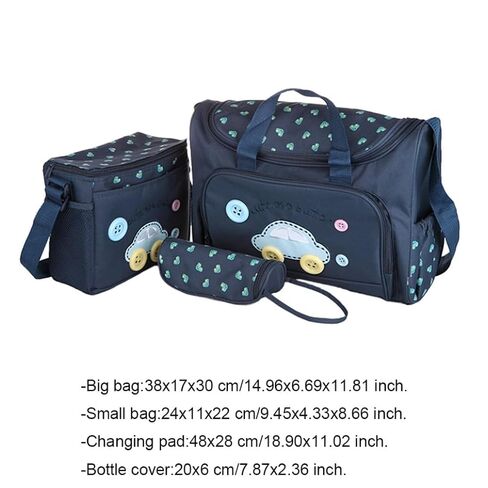 Baby Diaper Nappy Bag Multi-Function Infant Nursery Tote Portable Newborn Handbag with Changing Pad Milk Bottle Cover for Baby 4PCS in Saudi Arabia