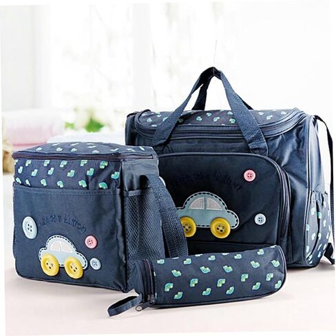 Baby Diaper Nappy Bag Multi-Function Infant Nursery Tote Portable Newborn Handbag with Changing Pad Milk Bottle Cover for Baby 4PCS in Saudi Arabia