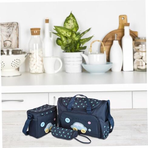 Baby Diaper Nappy Bag Multi-Function Infant Nursery Tote Portable Newborn Handbag with Changing Pad Milk Bottle Cover for Baby 4PCS in Saudi Arabia