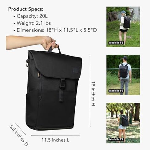 Huhu Diaper Bag Backpack + Essential Stroller Hooks Bundle – Convenient, Unisex Travel & Everyday Kit for New Parents – Includes Free Accessories (Midnight Black) in Kuwait