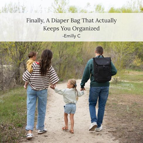 Huhu Diaper Bag Backpack + Essential Stroller Hooks Bundle – Convenient, Unisex Travel & Everyday Kit for New Parents – Includes Free Accessories (Midnight Black) in Kuwait
