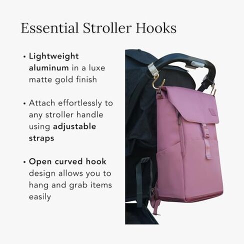 Huhu Diaper Bag Backpack + Essential Stroller Hooks Bundle – Convenient, Unisex Travel & Everyday Kit for New Parents – Includes Free Accessories (Midnight Black) in Kuwait