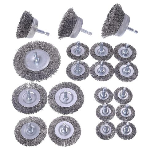 20- Pack Wire Brush Cup Wheels Drill, 1/4 Inch Hex Shank for Rust Removal | 0.012 inch Coarse Carbon Steel, Cleaning Rust and Abrasive, Wire Wheel Brush Drill Attachments in Saudi Arabia