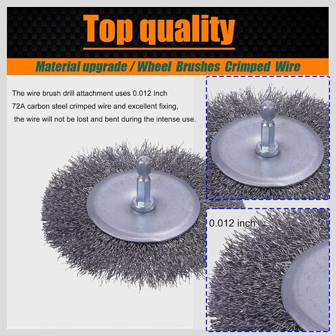 20- Pack Wire Brush Cup Wheels Drill, 1/4 Inch Hex Shank for Rust Removal | 0.012 inch Coarse Carbon Steel, Cleaning Rust and Abrasive, Wire Wheel Brush Drill Attachments in Saudi Arabia