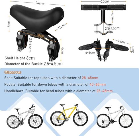 Fediman Kids Bike Seat & Armrest for Mountain Bikes,Kids Bike Seat,Bicycle Seat Toddler,Mountain Bikes Accessories Front Mounted Child Bike Seat for Children 2-5 Years in Saudi Arabia