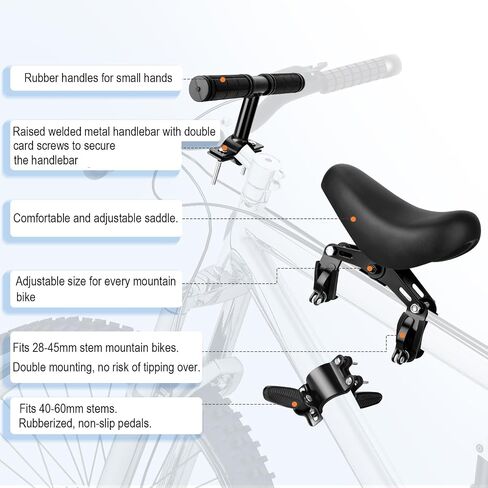 Fediman Kids Bike Seat & Armrest for Mountain Bikes,Kids Bike Seat,Bicycle Seat Toddler,Mountain Bikes Accessories Front Mounted Child Bike Seat for Children 2-5 Years in Saudi Arabia