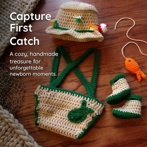 Newborn Crochet Kintted Fisherman Set Photography Props Baby Photo Outfits in Kuwait