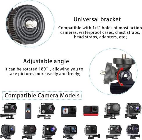 Aluminum Bike Bicycle Motorcycle Handlebar Mount Adapter Compatible with Gopro Hero 11/10/9/8/7/6/5/4/AKASO Brave 4/5/6 Plus/7 le/v50/EK7000/Exprotrek/Dragon Touch/WOLFANG Action Camera | Compatible with Gopro Hero 13/12/11/10/9/8/7/6/5/4/AKASO EK7000/Bra in Saudi Arabia