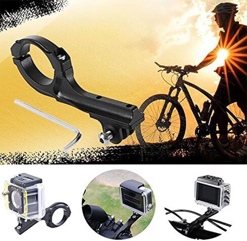 Aluminum Bike Bicycle Motorcycle Handlebar Mount Adapter Compatible with Gopro Hero 11/10/9/8/7/6/5/4/AKASO Brave 4/5/6 Plus/7 le/v50/EK7000/Exprotrek/Dragon Touch/WOLFANG Action Camera | Compatible with Gopro Hero 13/12/11/10/9/8/7/6/5/4/AKASO EK7000/Bra in Saudi Arabia