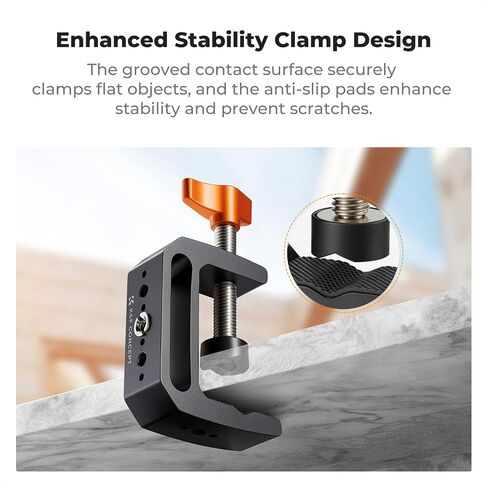 K&F CONCEPT Camera C-Clamp Mount with Double Ball Head Magic Arm | 360° Adjustable Clamp Desktop Mount, for Action Camera, Monitor, LED Light and Microphone in Kuwait