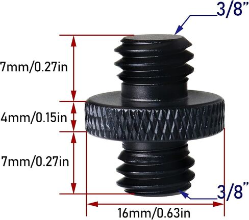2Pcs 3/8 inch Male to 3/8 inch Male Threaded Tripod Screw Adapter Double Sides Standard Mounting Thread Converter for Camera Mount in Saudi Arabia