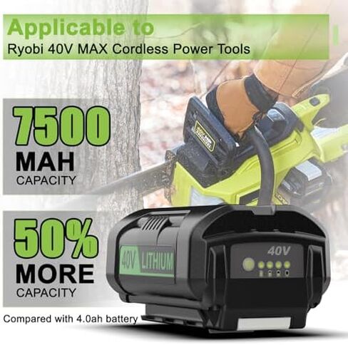 40V 7.5Ah Battery and a Charger Combo Replacement for RYOBI 40V Battery and Charger OP401 OP4075A in Kuwait