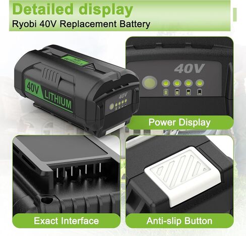 40V 7.5Ah Battery and a Charger Combo Replacement for RYOBI 40V Battery and Charger OP401 OP4075A in Kuwait
