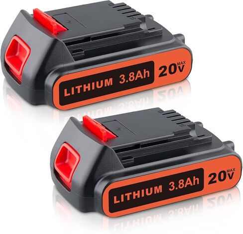 2 حزمة LBXR20 3.8Ah استبدال بطارية ليثيوم بلاك اند ديكر 20 فولت متوافقة مع بطارية بلاك اند ديكر 20 فولت LB20 LBX20 LST220 LBXR2020-OPE LBXR20B-2 LB2X4020 أداة لاسلكية in Kuwait