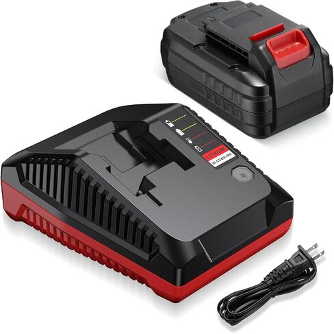 18V 4.0Ah Replacement Battery + Charger for Porter-Cable PCXMVC Series | Compatible with Porter-Cable PCXMVC PCMVC Series, Works with Porter-Cable 18V Lithium-Ion NiCd NiMH Cordless Power Tools in Kuwait