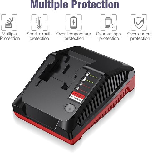 18V 4.0Ah Replacement Battery + Charger for Porter-Cable PCXMVC Series | Compatible with Porter-Cable PCXMVC PCMVC Series, Works with Porter-Cable 18V Lithium-Ion NiCd NiMH Cordless Power Tools in Kuwait
