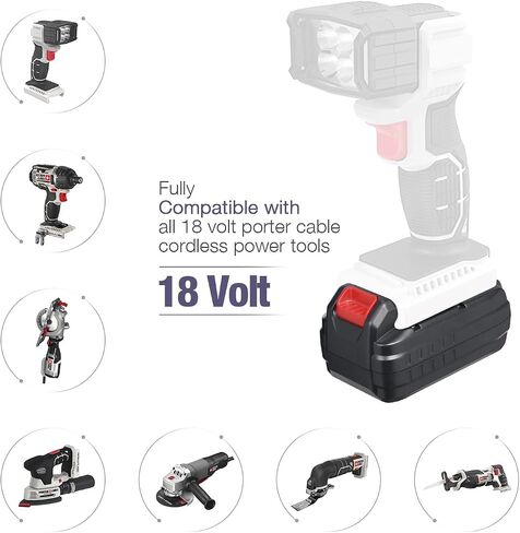 18V 4.0Ah Replacement Battery + Charger for Porter-Cable PCXMVC Series | Compatible with Porter-Cable PCXMVC PCMVC Series, Works with Porter-Cable 18V Lithium-Ion NiCd NiMH Cordless Power Tools in Kuwait