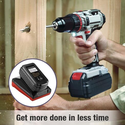 18V 4.0Ah Replacement Battery + Charger for Porter-Cable PCXMVC Series | Compatible with Porter-Cable PCXMVC PCMVC Series, Works with Porter-Cable 18V Lithium-Ion NiCd NiMH Cordless Power Tools in Kuwait