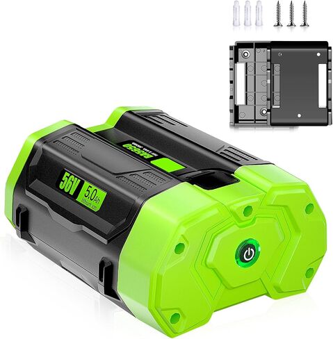 【With Holder & LED Indicator】5.0Ah Replacement Battery for EGO 56V Battery BA2800 BA4200 BA1400 BA5600T, Fit for EGO 56 Volt Battery Power+ Tools ST1502LB STA1500 CS1604 HT2400 LB4800 LB5804 LB6504 in Kuwait