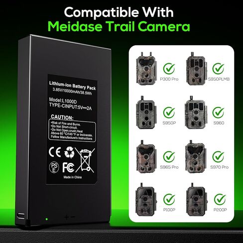 2Pcs 10000mAh Rechargeable Trail Camera Battery for GardePro | Lithium Battery for E6P, E6PCF, E6PMB, E8P, E8PWF, E8PMB, X60P, X60PMB, Meidase P300 Pro S950P S960 S965 Pro S970 Pro P100P in Kuwait