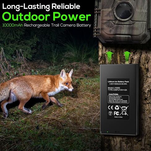 2Pcs 10000mAh Rechargeable Trail Camera Battery for GardePro | Lithium Battery for E6P, E6PCF, E6PMB, E8P, E8PWF, E8PMB, X60P, X60PMB, Meidase P300 Pro S950P S960 S965 Pro S970 Pro P100P in Kuwait