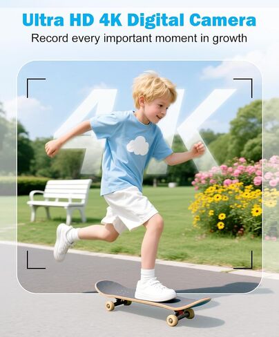 50MP 4K Digital Camera for Photography, Autofocus Vlogging Camera with 32GB TF Card & 2 Batteries, 16X Zoom Compact Point and Shoot Camera for Kids Teens Beginners, White in Kuwait