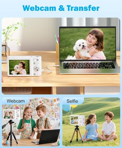 50MP 4K Digital Camera for Photography, Autofocus Vlogging Camera with 32GB TF Card & 2 Batteries, 16X Zoom Compact Point and Shoot Camera for Kids Teens Beginners, White in Kuwait