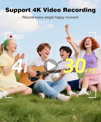 4K Digital Camera for Photography, Autofocus 64MP Vlogging Camera for YouTube Video, Rear and Front Cameras, 16X Zoom Compact Anti-Shake Camera for Teens with 2 Batteries, 32GB Card, Black in Kuwait