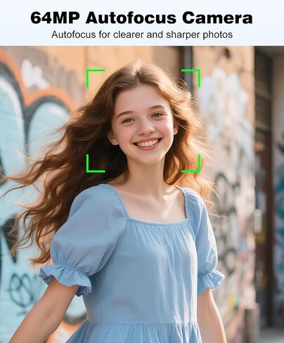 4K Digital Camera for Photography, Autofocus 64MP Vlogging Camera for YouTube Video, Rear and Front Cameras, 16X Zoom Compact Anti-Shake Camera for Teens with 2 Batteries, 32GB Card, Black in Kuwait