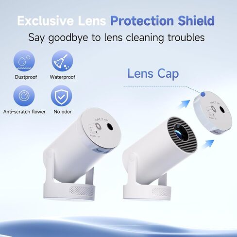 Mini Projector with WiFi 6 Bluetooth 5.4, 4K Support Portable with Lens Cap in Saudi Arabia