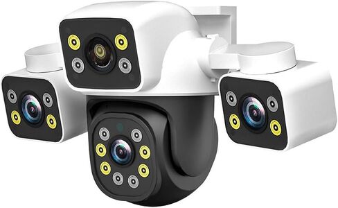 12MP 6K Three Lens PTZ WiFi Camera Outdoor Security Cam | 12MP 6K Three Lens PTZ Camera Dual Screen Auto Tracking Outdoor WiFi Surveillance Cam(AU,8MP Add 64G SD) in Kuwait