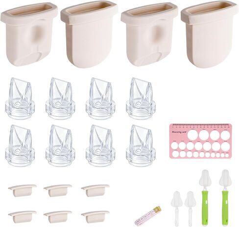22PCS Breast Pump Replacement Parts Compatible with Eufy E10/E20/S1/S1 Pro | Includes 8 Duckbill Valves, 4 Silicone Diaphragms, 6 Spout Caps, Flange Sizing Kit and Breast Pump Brush, BPA-Free in Kuwait