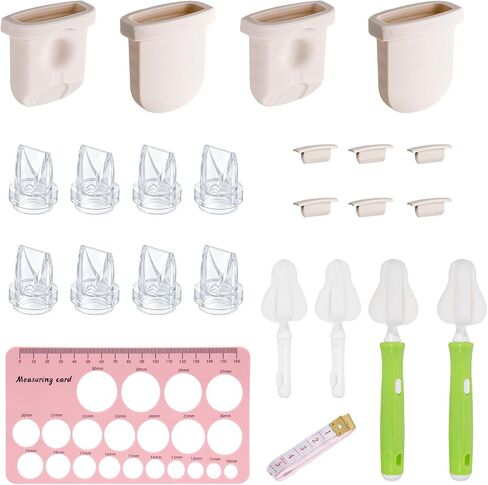 22PCS Breast Pump Replacement Parts Compatible with Eufy E10/E20/S1/S1 Pro | Includes 8 Duckbill Valves, 4 Silicone Diaphragms, 6 Spout Caps, Flange Sizing Kit and Breast Pump Brush, BPA-Free in Kuwait