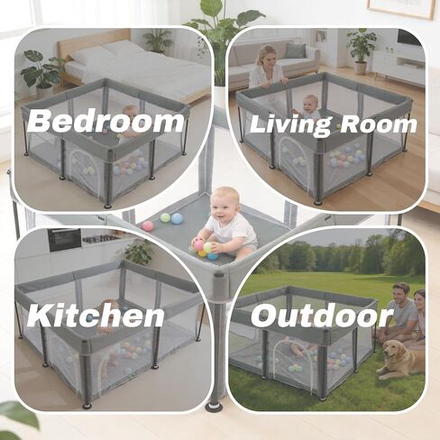 TOMBOSS Foldable Baby Playpen 50x50, Collapsible Portable Play Pen for Toddlers 1-3, Indoor Outdoor Baby Playard with Carry Bag in Kuwait