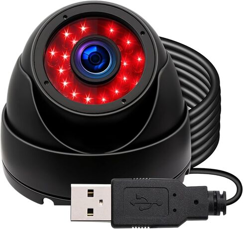 720P Security USB Camera Outdoor Dome Webcam Day & Night Vision | Waterproof Camera with IR LEDs for Car Park/Baby/Monitor/Home Surveillance in Saudi Arabia