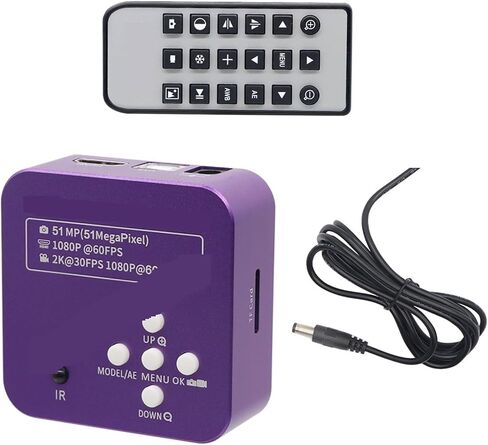 Microscope Camera, 51MP 1080P Full HD Digital Microscope 180X C-Mount Lens USB Industrial Electronic Video Camera for Phone Repair(Camera Lens with LED) in Saudi Arabia