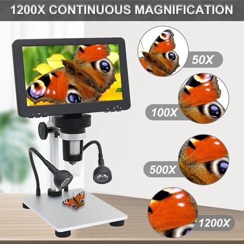 USB Microscope, Microscope: 1200X LED Digital Microscope with 7-inch High-Definition Video Display in Saudi Arabia