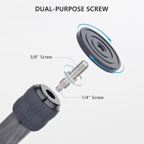 ARTCISE Carbon Fiber Two Section Tripod Center Column Extender, 1/4" & 3/8" Screw Mid Column Extension Adapter for DSLR Mirrorless Camera Tripods（32.5mm Max Tube） in Saudi Arabia