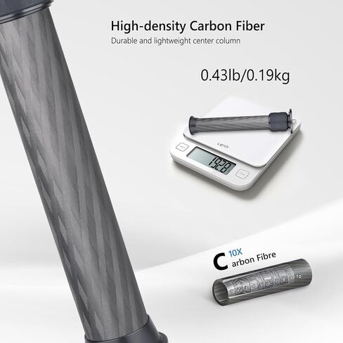 ARTCISE Carbon Fiber Two Section Tripod Center Column Extender, 1/4" & 3/8" Screw Mid Column Extension Adapter for DSLR Mirrorless Camera Tripods（32.5mm Max Tube） in Saudi Arabia