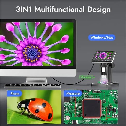 USB Microscope, Microscope 4.3 Inch LCD Digital Scope 1000x for Electronic Equipment Repair in Saudi Arabia
