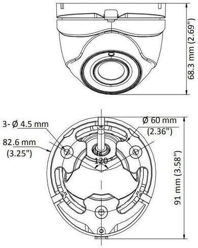 4K 8MP Turbo HD Analog 4-in-1 Outdoor Dome Turret Camera IP67 Rated for Outdoor Use, 2.8mm Fixed Lens, 30m IR Distance, OSD menu, White, AC318-MD-2.8 in Saudi Arabia