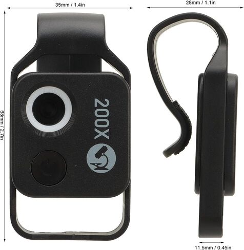 200X Pocket Microscope, 85-150lm Brightness 6000-6500K Phone Clip Microscope Easy To Install Adjustable Sliding Cover in Saudi Arabia