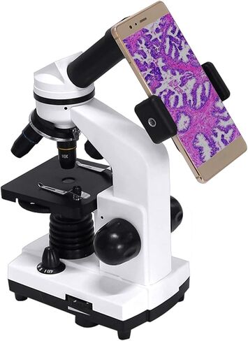 Microscope, Biological Microscope，40X-1600X Compound LED Monocular Student Microscope Biological Exploration Smartphone Adapter in Saudi Arabia