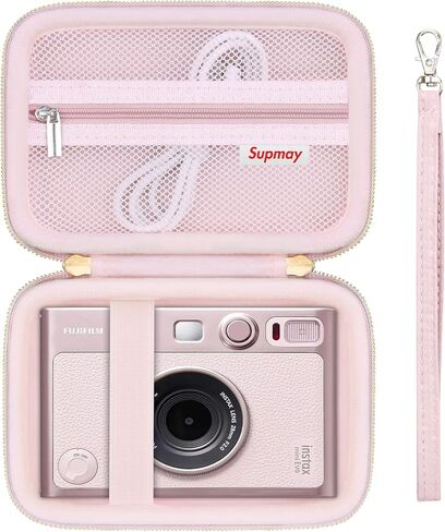 Carrying Case Compatible with Fujifilm Instax Mini EVO Instant Camera, INSTAX MINI EVO Camera Storage Holder Travel Bag with Mesh Pocket for Photos, USB Cables, Film, Black in Saudi Arabia