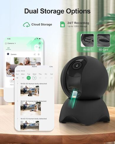 Security Indoor Camera, 1080P HD Dog & Baby Monitor, 5/2.4GHz with Motion Detection，SD & Cloud Storage，Night Vision Pet & Baby Camera Two Way Audio, Privacy Mode in Kuwait