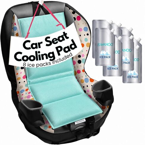 Car Seat Cooling Pad w/Ice Pack, Turquoise, 4-Pack, Keeps Cool 8 Hrs in Saudi Arabia