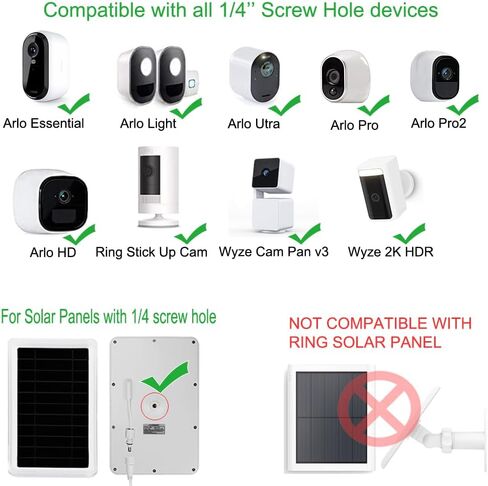 Gutter Mount for Outdoor Security Camera, Solar Panel Adjustable 1/4" Screw Compatible with Arlo, Blink, Wyze, Eufy etc,. Weatherproof Corrosion-Resistant Design No-Drill Universal (Black 1-Pack) in Kuwait